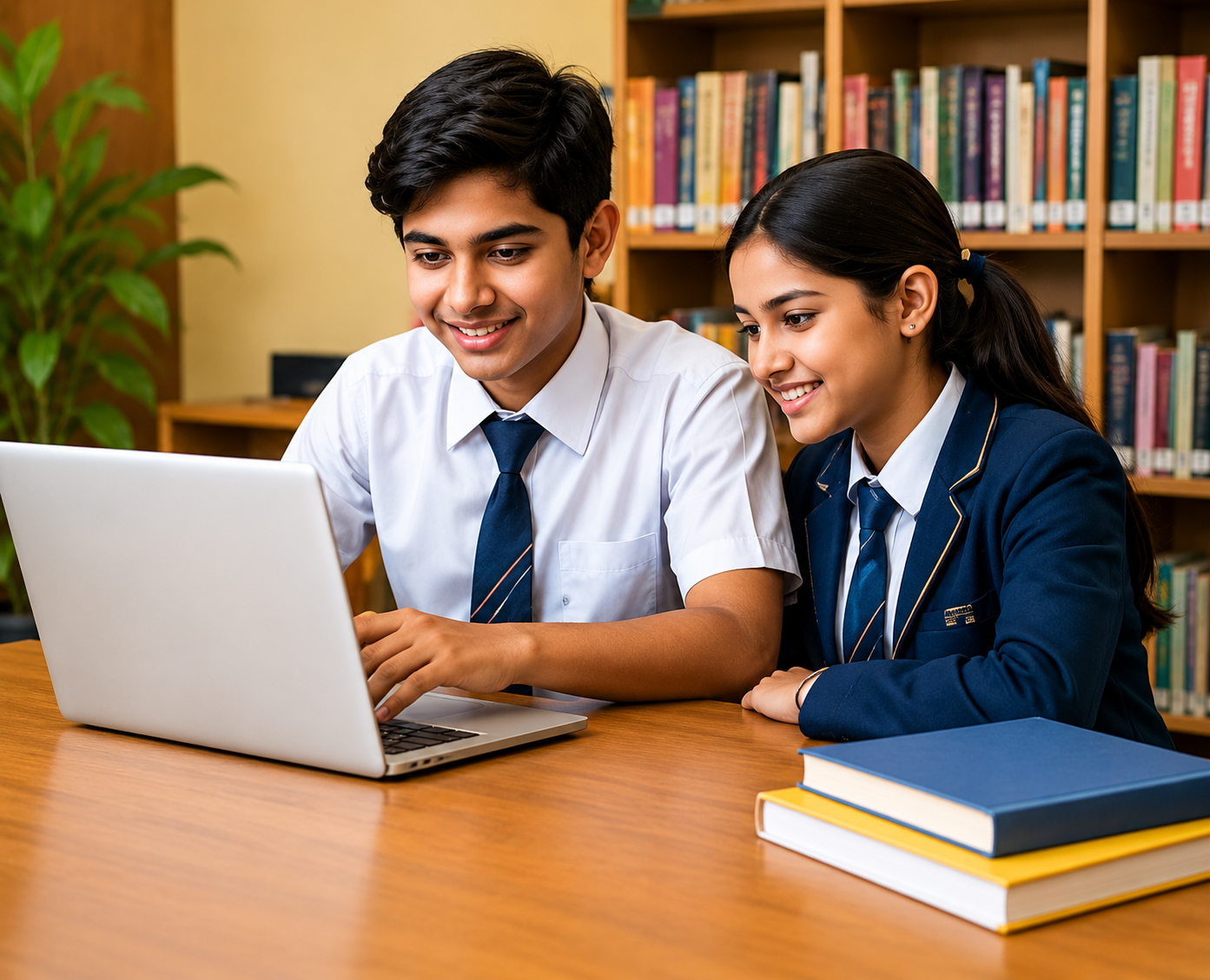 Senior school students learning